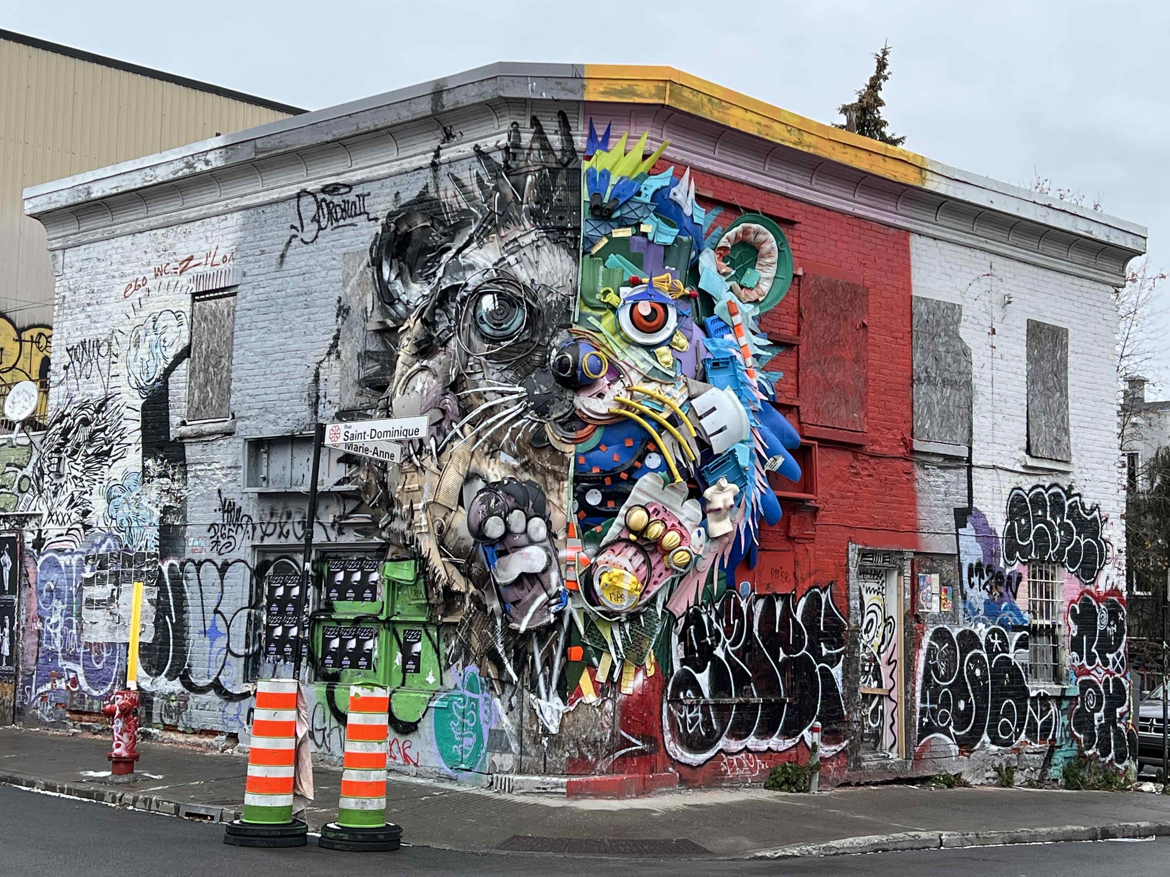 Aperçu des murales de Montréal pendant la visite guidée proposée par Mélanie Renaud. Crédit Chemin Lisant
