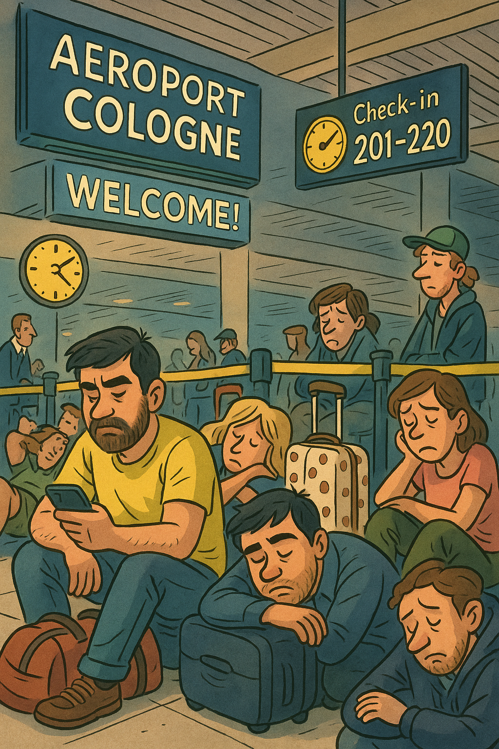 Low cost, high stress : récit d’une nuit blanche avec Ryanair -  Illustration générée par Chat GPT